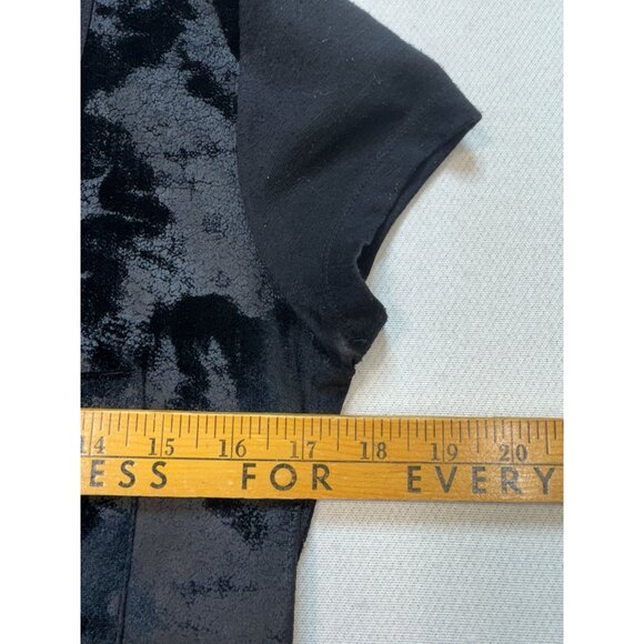Calvin Klein Jeans Velour T-Shirt Womens Small Black Burnout - Picture 7 of 10
